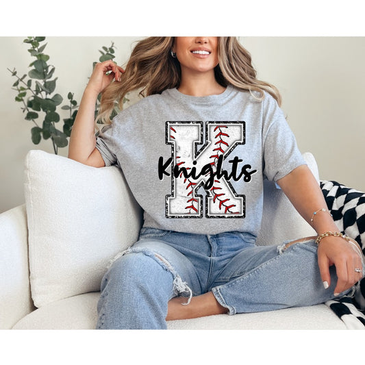 K - Knights Baseball Tee