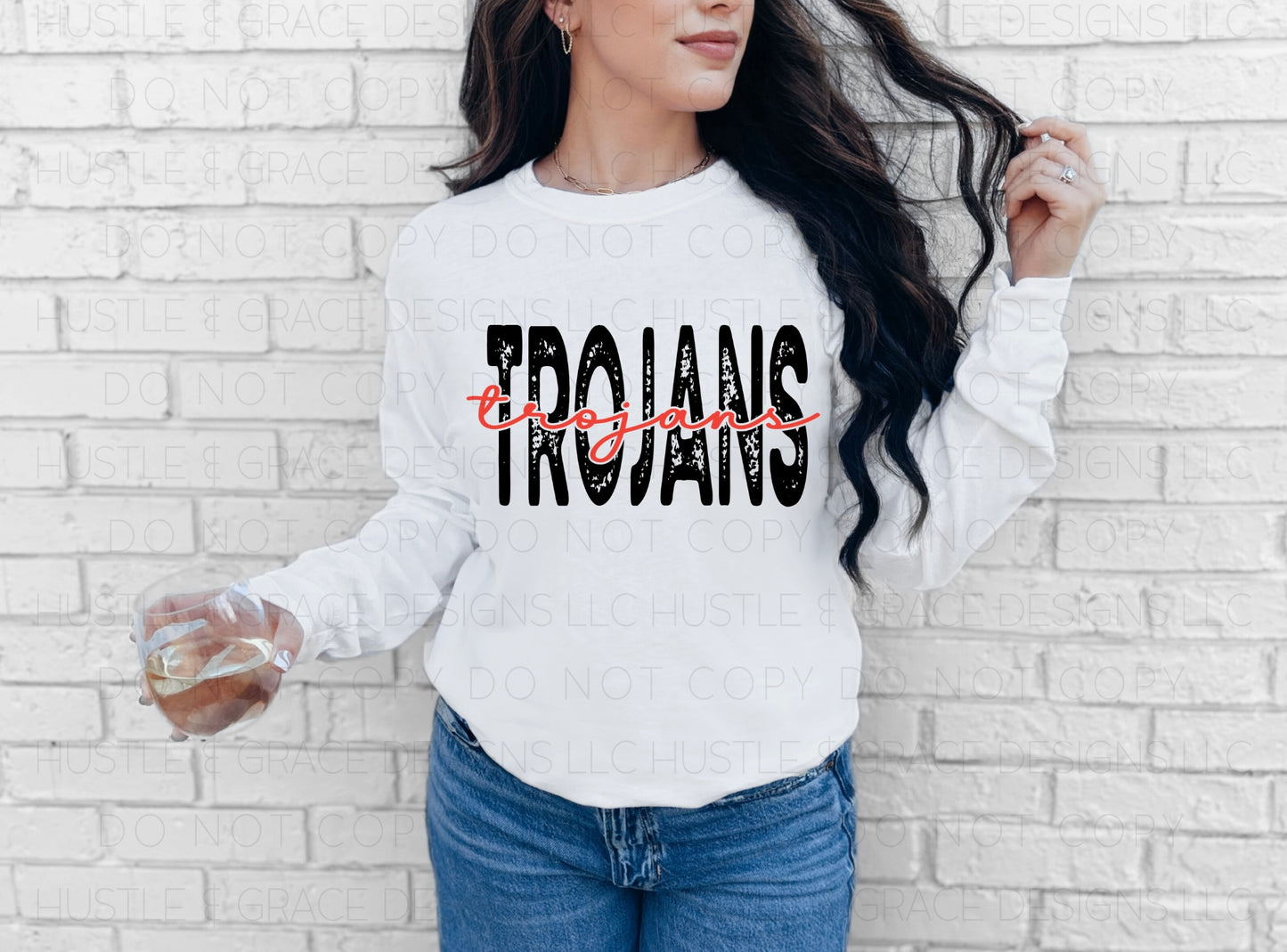 Trojans Distressed Tee