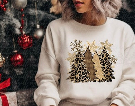 Christmas Leopard Trees Tee