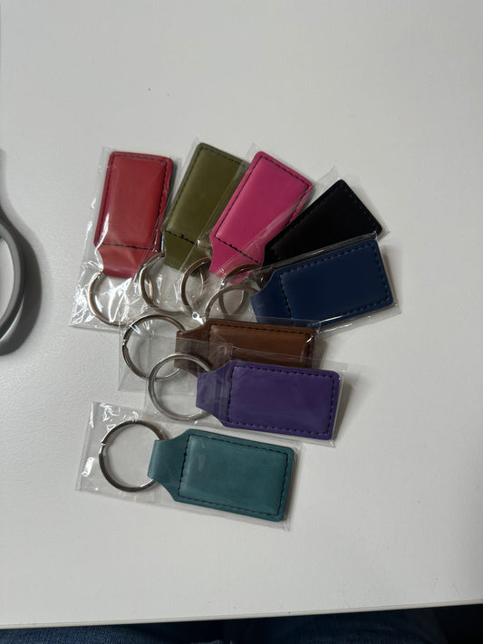 Leatherette Engraved Keychain