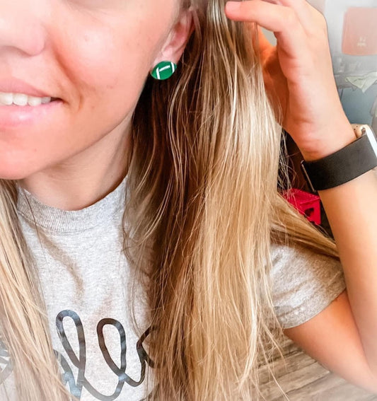 Acrylic Football Earrings