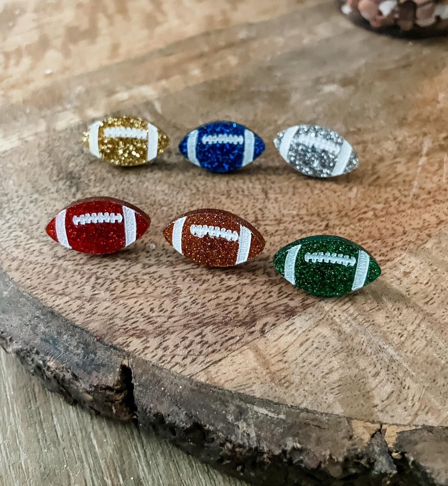 Acrylic Football Earrings